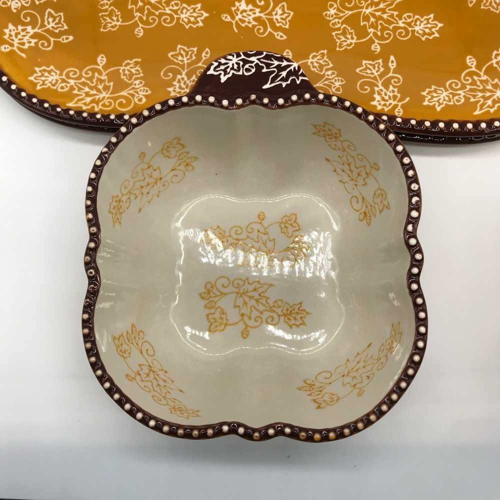 Temp-tations Floral Lace Fall soup bowl and plate. Set of 2 - Picture 4 of 12